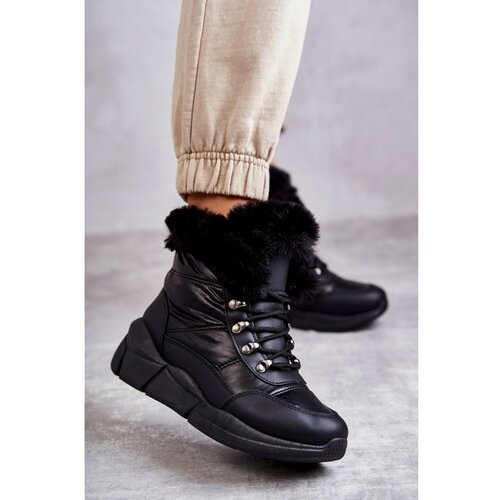 Kesi Women's Lace-up Snow Boots Black Anna Slike