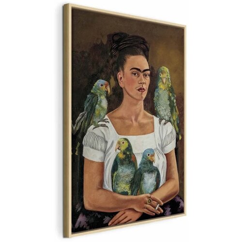  Slika - Frida Kahlo – Me and My Parrots 80x120 U prirodnom drvenom okviru Cene