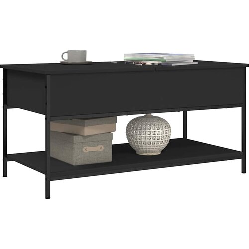  Stolić za kavu crni 100 x 50 x 50 cm konstruirano drvo i metal Slike