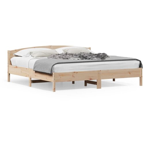 The Living Store Posteljni okvir brez vzmetnice 180x200 cm trdna borovina - Posteljni Okvir, (21498124) Slike