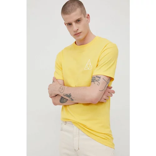 Huf Pamučna majica boja: žuta, s tiskom