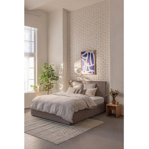 Bonami Selection Sivorjava oblazinjena zakonska postelja s prostorom za shranjevanje z letvenim dnom 180x200 cm Thessa Bold &amp;ndash; Slike