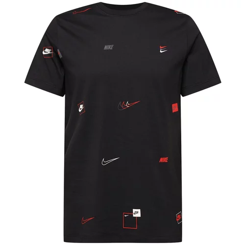 Nike Sportswear Majica siva / rdeča / črna / bela