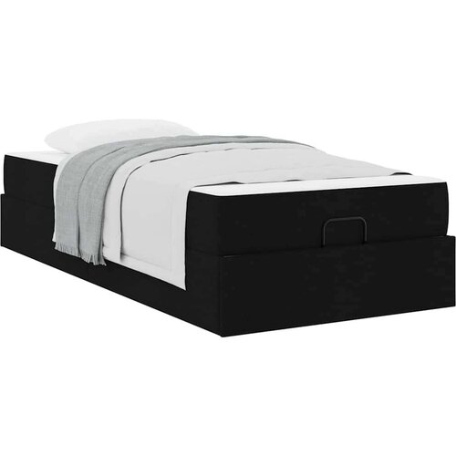  Okvir za krevet s madracem Crna 90 x 190 cm tkanina Slike