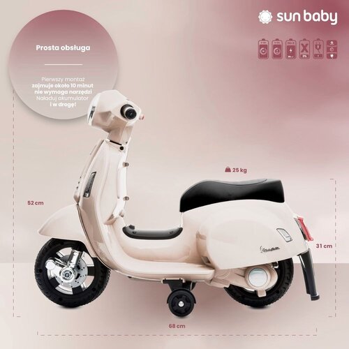  Skuter Vespa na akumulator - bijeli Slike