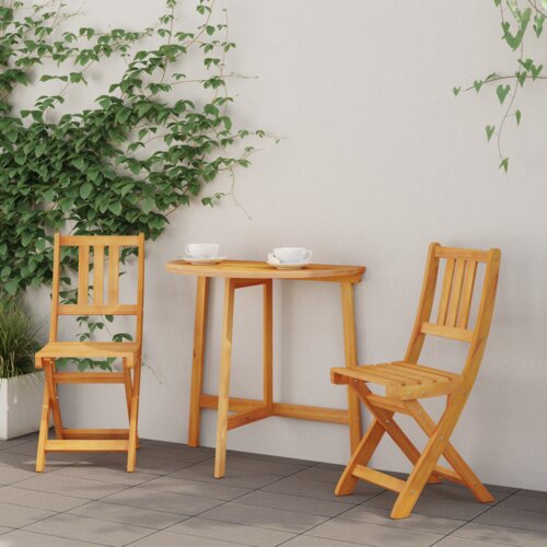 vidaXL 3-dijelni sklopaći bistro set od čvrstog bagremovog drveta Cijene