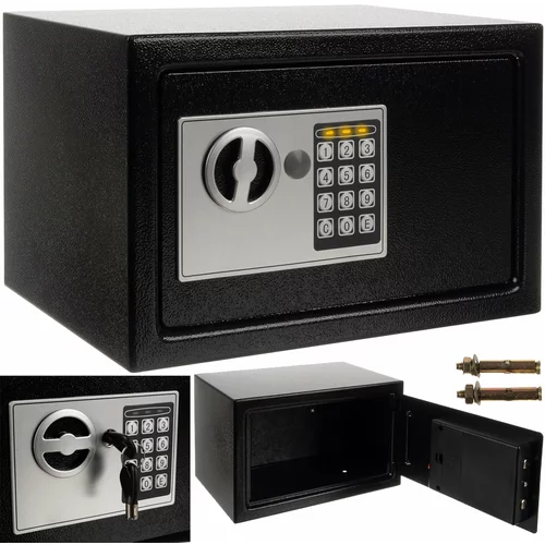  Varnostni XL digitalni elektronski sef 200x 310x200mm črn 10L + ključ