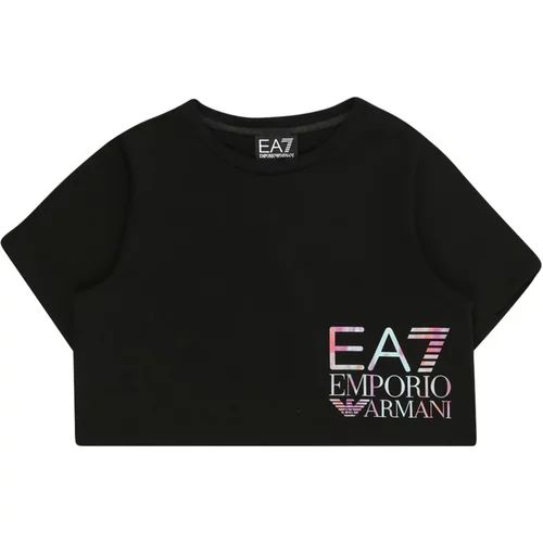 Ea7 Emporio Armani Majica svijetloplava / roza / crna