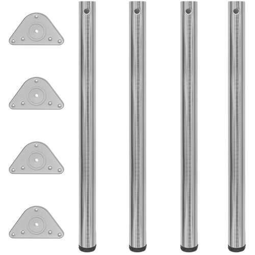 4 noge za stol podesive visine boja brušenog nikla 870 mm Cene