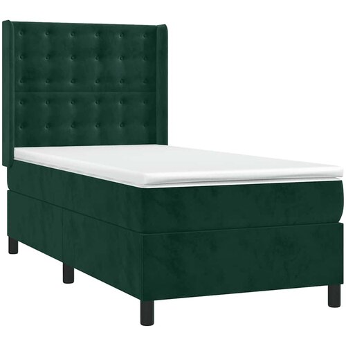 Box spring krevet s madracem tamnozeleni 80 x 200 cm bar&amp;scaron;unasti Slike