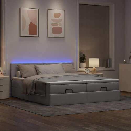vidaXL Otomanski posteljni okvir z vzmetnicami taupe 200x200 cm blago Cene