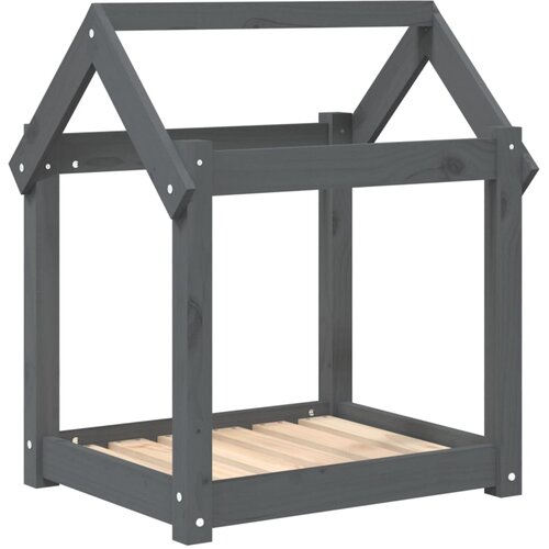  Krevet za pse sivi 61 x 50 x 70 cm od masivne borovine Slike