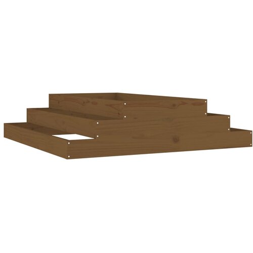 VidaXL Visoka greda medeno rjava 110x110x27 cm trdna borovina, (20759041) Slike
