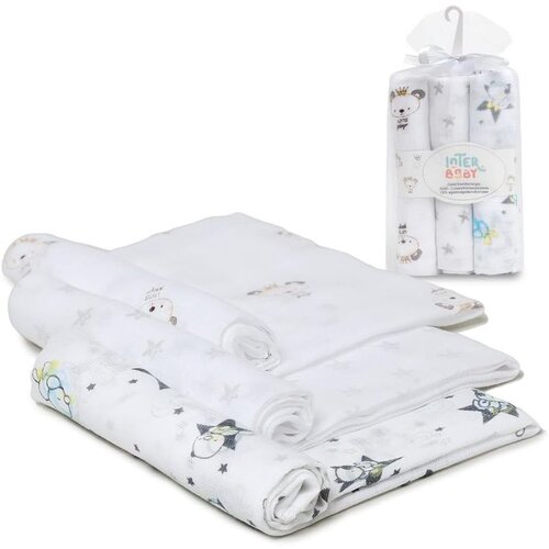 Interbaby Tetra pelene Panda Sivo 80x80 - 3 kom Slike