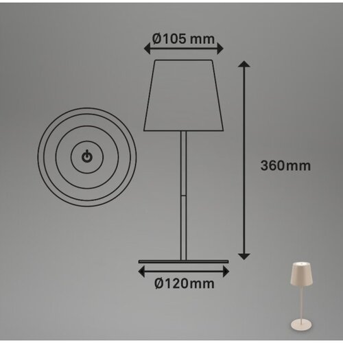 BRILONER 7508011 - LED prigu&amp;scaron;iva punjiva stona lampa LED/2,5W/5V IP44 bež Slike