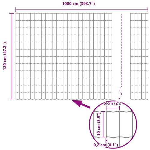 vidaXL Euro ograja s 5 U stebrički Zelena 1,2x10 m Jeklo Cene