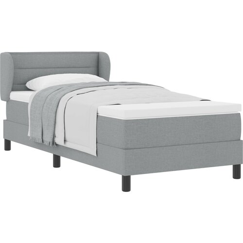 vidaXL Postelja s vzmetnico Svetlo siva 90x200 cm Tkanina Cene