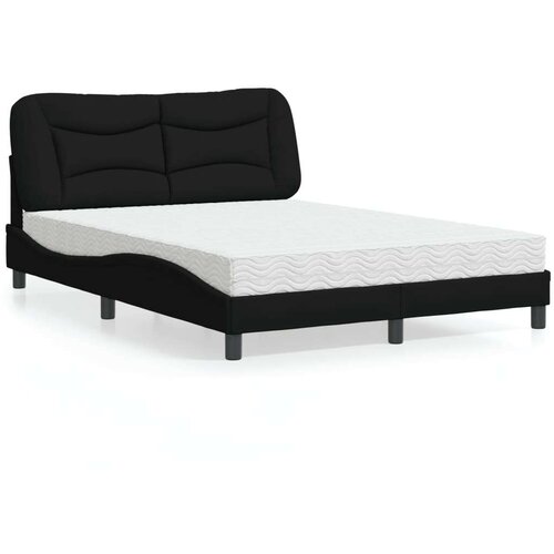  Krevet s madracem crni 140 x 190 cm od tkanine Cene