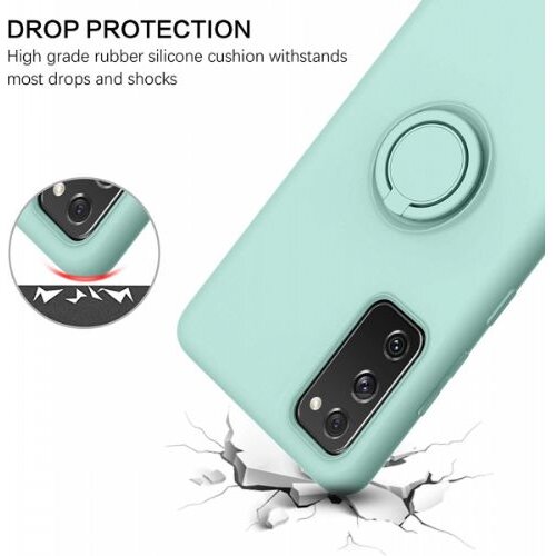 Onasi Silikonski ovitek Liquid Ring za Samsung Galaxy S22 Ultra 5G - mint Slike