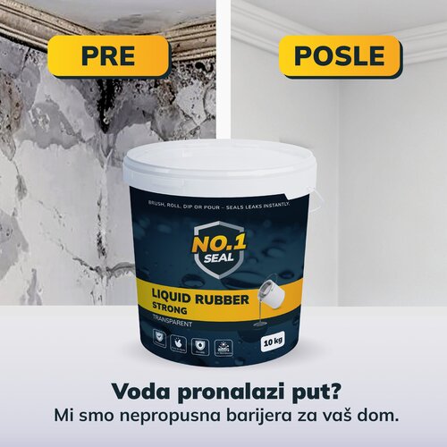 No.1 Seal 10 KG Transparentna Tečna guma STRONG (do 20m&amp;sup2;) Slike