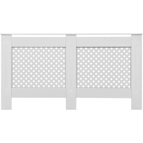 Pokrov za radijator bijeli 152 x 19 x 81,5 cm mdf Slike