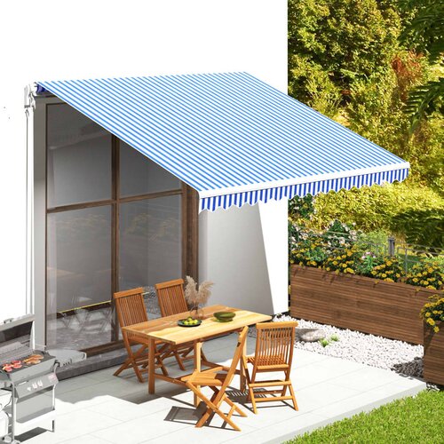 vidaXL Nadomestno blago za tendo modro in belo 4x3,5 m, (20611022) Cene