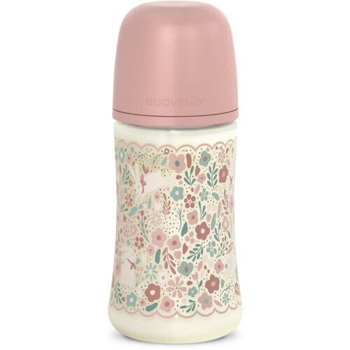 Suavinex Wonderland SX Pro Physiological Anti-Colic bočica za bebe M Medium Flow 3 m+ Pink Flower 270 ml Slike