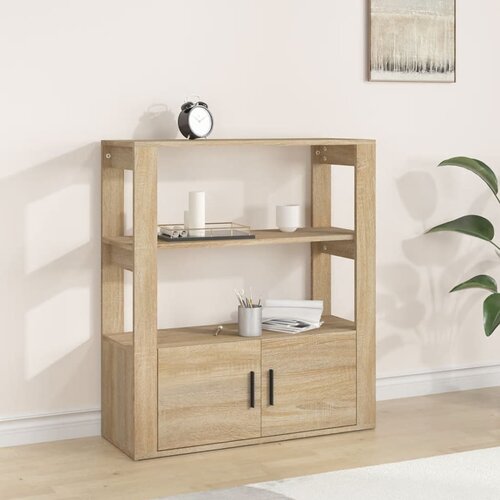 vidaXL Komoda sonoma hrast 80x30x90 cm inženirski les Cene
