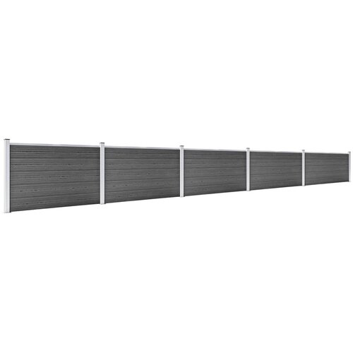  Set panela za ogradu WPC 872 x 105 cm crni Slike