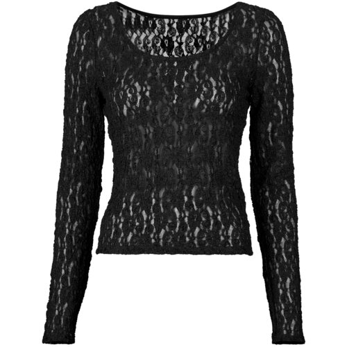 Vero Moda Topi &amp;amp; Bluze VMFLORA LS 2-WAY LACE Črna Slike