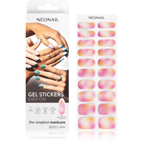 NeoNail Easy On Gel Stickers nalepke za nohte ob uporabi UV-/LED-lučke odtenek M14 20 kos Slike