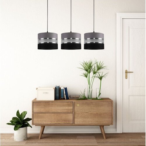  Luster na sajli CORAL 3xE27/60W/230V crno-siva Slike