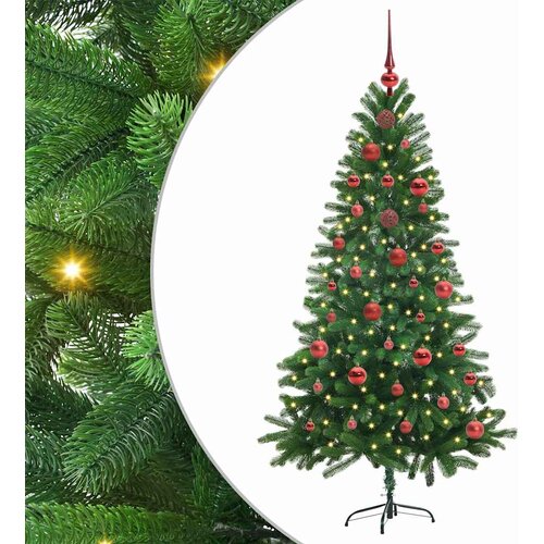  Božićno drvce s 150 LED svjetlima s stalakom Zelena 150 cm PE Slike
