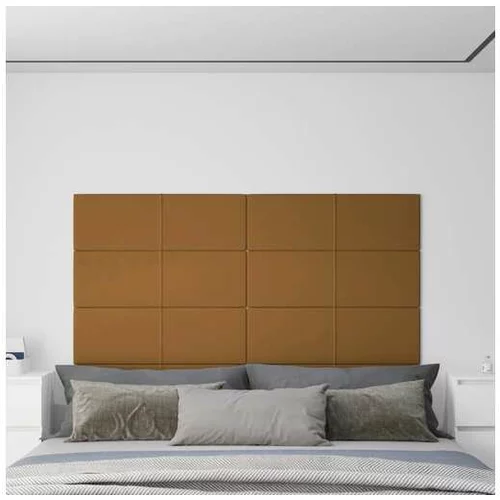  Stenski paneli 12 kosov rjavi 90x30 cm žamet 3,24 m²