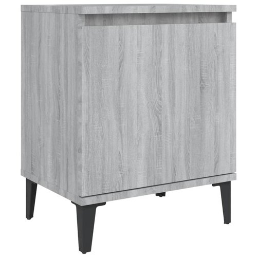  Noćni ormarići s metalnim nogama boja sivog hrasta 40x30x50 cm Slike
