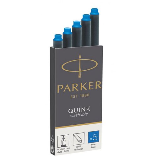 Parker Črnilni vložek Quink, pralen, moder, 5 kosov Cene