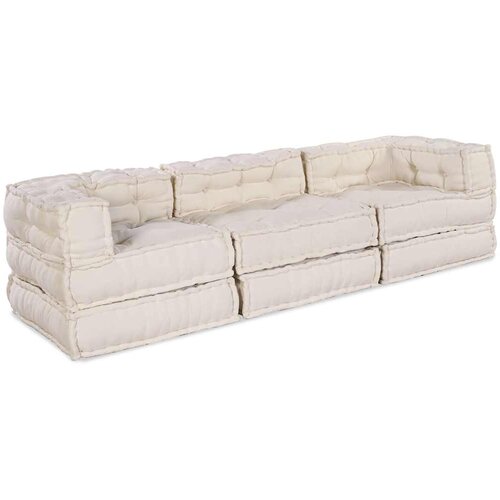 vidaXL Modularni kauč 3 pcs Krema 70 x 70 x 56 cm tkanina Cijene