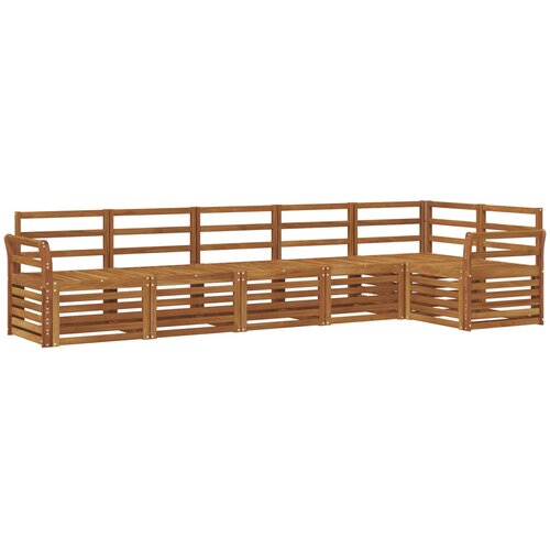  Set vanjskih sofa 6 kom. Prirodna Poliester Bijela 308 x 130,5 x 73 cm Slike