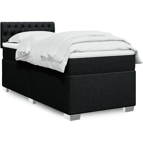 vidaXL Box spring postelja z vzmetnico črn 90x190 cm blago Cene
