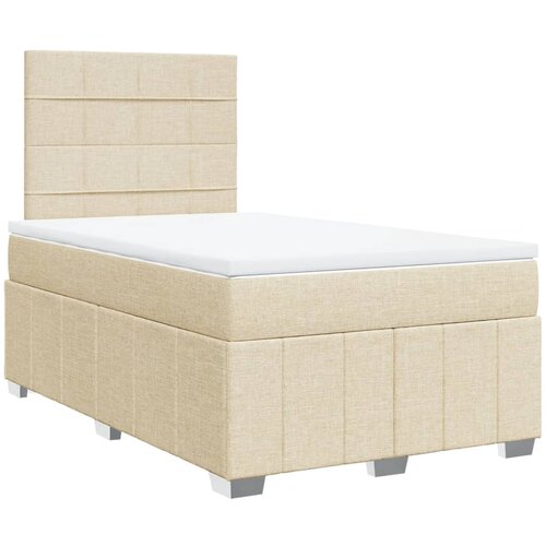 VidaXL Krevet box spring s madracem krem 120 x 190 cm od tkanine Slike