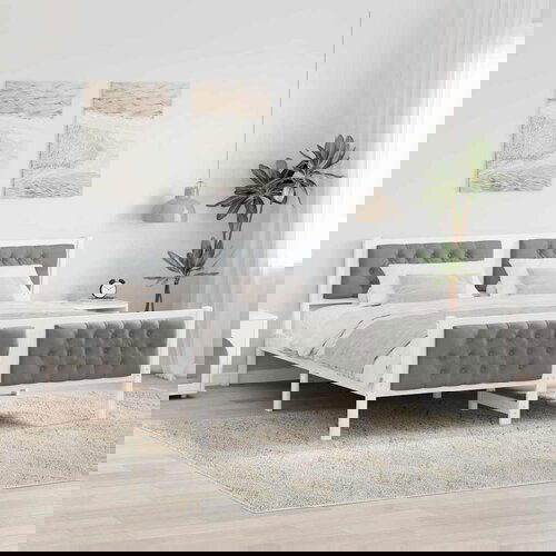 VidaXL Krevetna konstrukcija s uzglavljem Svijetlo siva 160 x 200 cm Slike