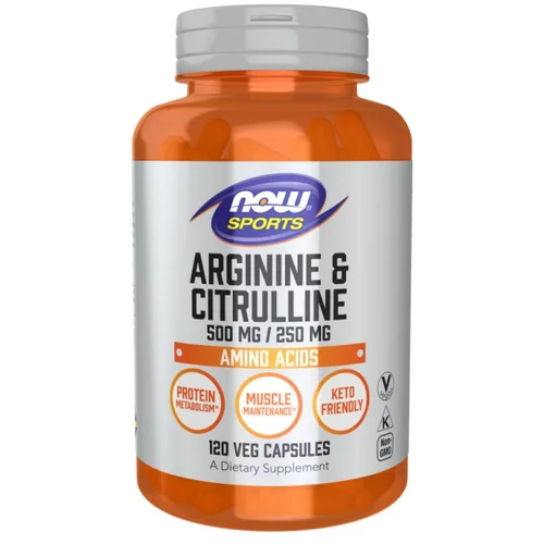 Now Foods Arginin in citrulin NOW (120 kapsul)