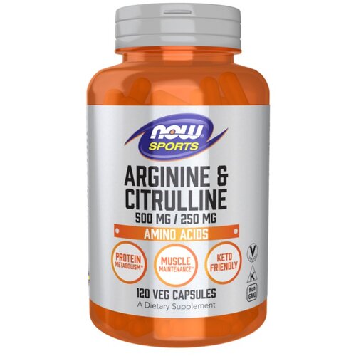 Now Foods Arginine & Citrulline 500 mg / 250 mg 120 капс. Slike