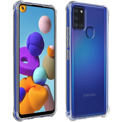 AVIZAR Silikonski ovitek za Samsung Galaxy A21s, odporen proti udarcem, z ojacanimi vogali - prozoren, (20626162) Cene