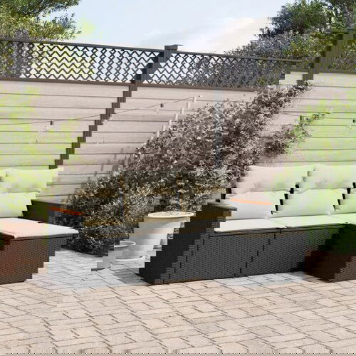 vidaXL 4-dijelni set vrtnih sofa od poliratana s jastucima crni Cijene