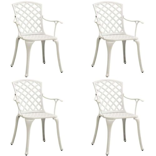  5-dijelni bistro set od lijevanog aluminija bijeli Slike