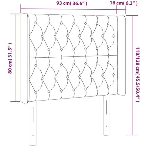  LED uzglavlje svjetlosivo 93 x 16 x 118/128 cm bar&amp;scaron;unasto Slike