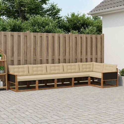  Set vanjskih sofa 6 kom. Prirodna i bež Smeđa 402 x 164,5 x 73 cm Cene
