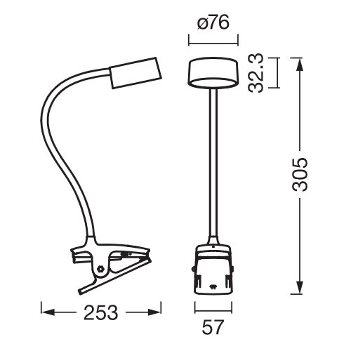 Osram LED prigu&amp;scaron;iva stona lampa sa stezaljkom OFFICE LINE LED/4,8W/230V crna Slike