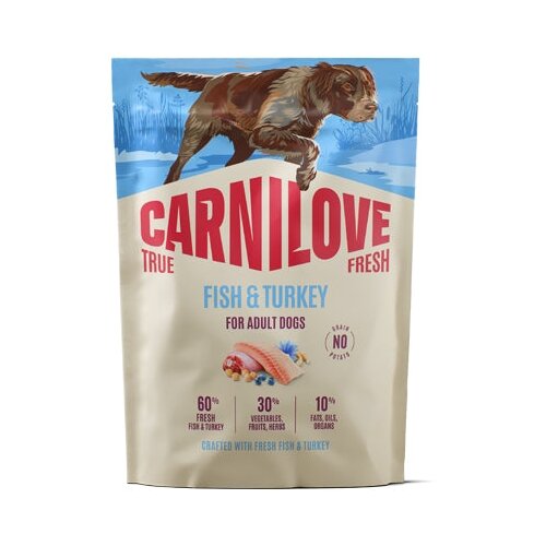 Carnilove Dog True Fresh Adult, briketi - riba in puran 1,5 kg Cene